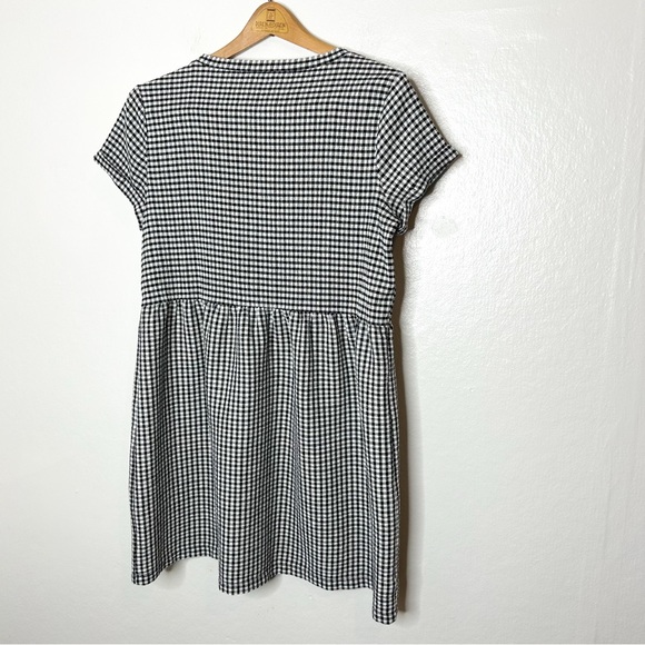 Ann Taylor LOFT Classic Black White Plaid Babydoll Mini Dress Petite Small‎ - Picture 8 of 8